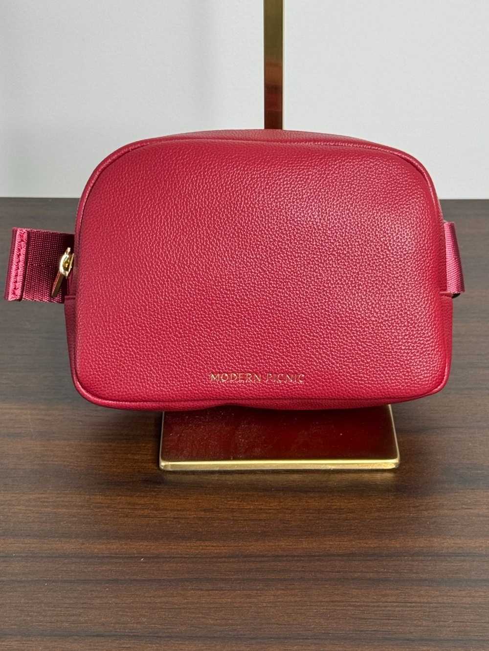 💛2 for $20- Modern Picnic Red Vegan Leather Belt Bag / Fanny Pack